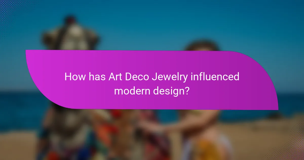 How has Art Deco Jewelry influenced modern design?