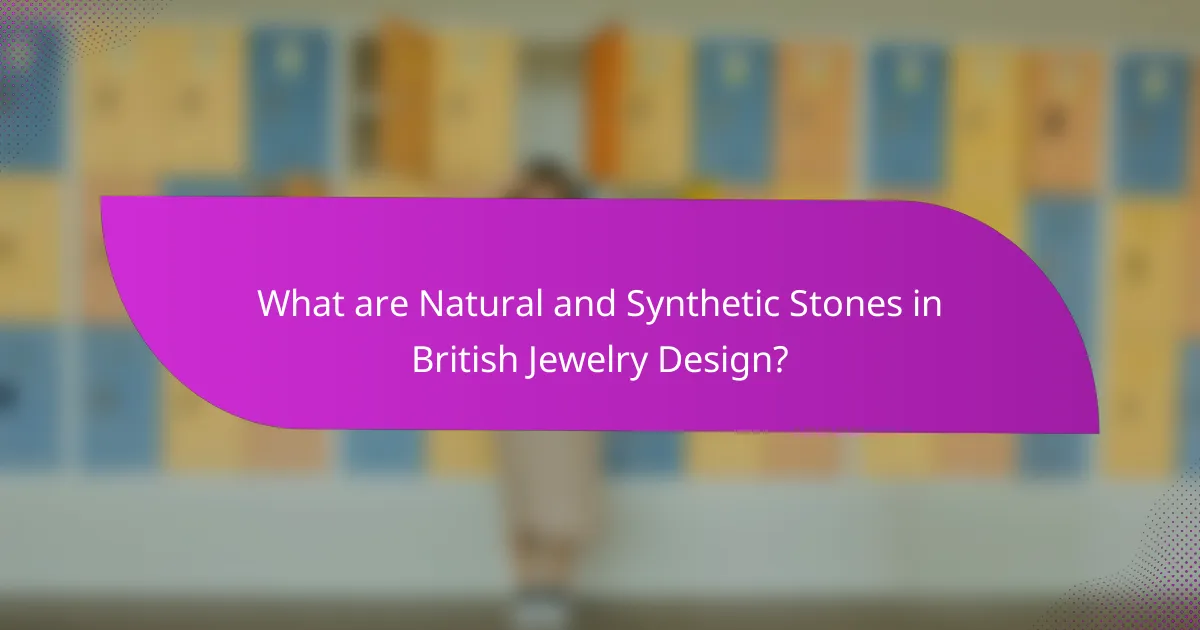 What are Natural and Synthetic Stones in British Jewelry Design?