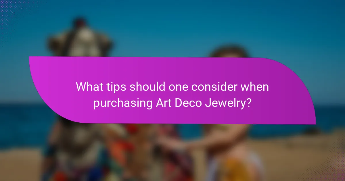 What tips should one consider when purchasing Art Deco Jewelry?